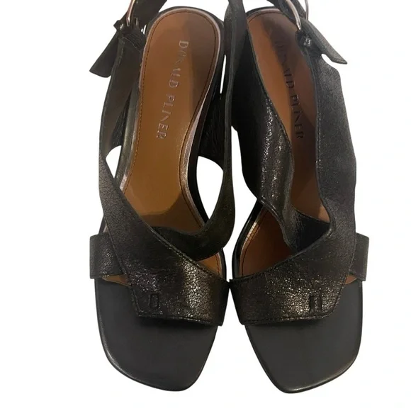 DONALD PLINER Pasha Black Slingback Block Heel Sandals Shoes Heels - Picture 6 of 11